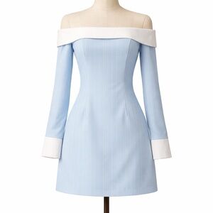 Hello Molly Light Blue Off-Shoulder Dress Romper